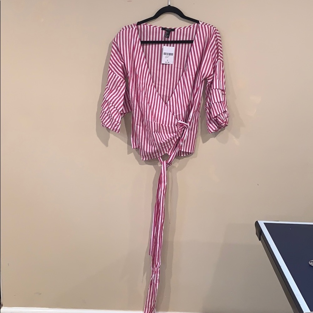 Forever 21 Red & White Stripped Shirt